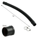 Manguera flexible para acuario 32 mm x 1 m manguera de entrada y salida de agua con abrazaderas de manguera negra para filtración y bomba 2