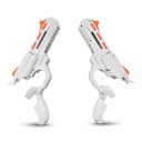 Manici per pistola per i controller VR Meta Quest 3/3S/2 a forma di revolver per mano sinistra e destra bianchi con elementi arancioni per giochi FPS in VR 1