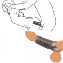 Manicotto trasparente nero in silicone 11,5x3,5 cm con anelli confezione discreta 4