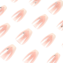 Manicura francesa clásica 24 unidades de uñas artificiales forma cuadrada efecto brillante arte de uñas en casa aspecto elegante 3