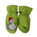 Manoplas de invierno para niños con motivo de muñeco de nieve 6