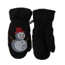 Manoplas de invierno para niños con motivo de muñeco de nieve 2