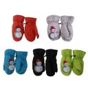 Manoplas de invierno para niños con motivo de muñeco de nieve 4