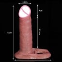 Manșon realist pentru penis din silicon de 17 cm, cu testicule lungi de 12,5 cm și orificiu extensibil al testiculelor, vene și nuanță pentru carne 3