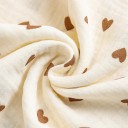 Manta de muselina 100 x 100 cm con estampado de corazones Algodón suave y transpirable para bebés Envoltura para bebé Toalla Pañal de tela 5