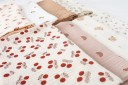 Manta de muselina de algodón para bebés de 85 x 65 cm, toalla para bebé con estampado de cerezas, para recién nacidos, para el baño y para dormir. 3