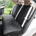 Manta protectora para coche 143 x 128 cm Alfombrilla impermeable para los asientos traseros con orificios para cinturones Para el transporte de perros 3
