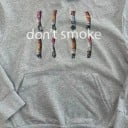 Manteau à capuche gris pour homme avec poches Style streetwear avec l'inscription Don't Smoke et motifs modernes Manteau uni confortable pour tous 2