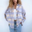 Manteau à carreaux pour femmes P1494 2