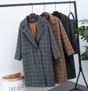 Manteau d'hiver à carreaux pour femmes J1849 1
