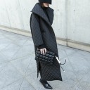 Manteau d'hiver long pour femme noir 6