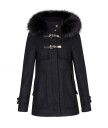 Manteau d'hiver pour femme avec capuche - Noir 1