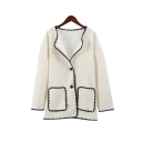 Manteau de printemps pour femmes avec boutons et bord noir 2