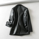Manteau femme en simili cuir noir 5