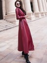 Manteau long en cuir pour femmes P1960 2