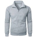 Manteau zippé pour homme avec col montant Sweat-shirt de sport pour les loisirs Sweat-shirt à manches longues Style décontracté 4