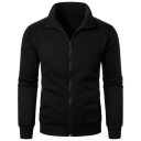 Manteau zippé pour homme avec col montant Sweat-shirt de sport pour les loisirs Sweat-shirt à manches longues Style décontracté pour un usage quotidien 2
