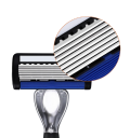Manual Men's Razor with Seven-Layer Replaceable Heads Metal Handle with Three Replaceable Stainless Steel Blades 2
