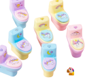 Manual Pencil Sharpener in the Shape of a Toilet Children's Sharpener with Unicorn Design Unicorn-Shaped Eraser Sharpener for Children 5