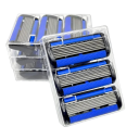Manual Razor for Men and Women with Three Replacement Heads Handle with Three Interchangeable Blades with Six Blades 4