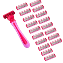 Manual Razor Set 13.5 x 4.5 x 2.3 cm 1 Razor + 18 Blades Six-Layer Stainless Steel Women's Shaving Replaceable Head 5