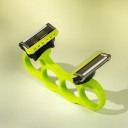 Manuální holicí strojek na holou hlavu s dvojitou hlavicí 9,5 cm plastové provedení ergonomický úchop pro holení hlavy 6