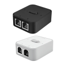 Manuel RJ45 netværksswitch 2 porte 1000Mbps uden strøm mekanisk vælger sort hvid til LAN deling af internet 4