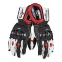 Mănuși de motocicletă și motocross rezistente la vânt și tactile din piele cu protecții pentru articulații și degete și palmă întărită 7