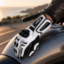 Mănuși de motociclism pentru competiții cu manșetă lungă și închidere dublă cu arici, cu degete tactile și protecții pentru articulații 8