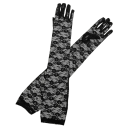 Mănuși lungi din dantelă pentru femei, 54 cm, cu degete întregi, respirabile, din acril, nylon și elastan, mănuși de seară și pentru ocazii 6