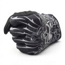 Mănuși moto și motocross cu degete întregi, tactile și rezistente, cu imprimeu de skull, de culoare neagră, pentru mersul cu motocicleta 4