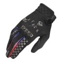 Mănuși sportive cu degete pentru motocross și motocicletă cu imprimeu și deget mare întărit și model reliefat pe manșetă pentru mersul 3