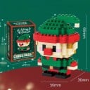 Maquette de Noël 6,6 x 5 x 3,6 cm 181 pièces Lutin de Noël avec un bonnet vert Modèle miniature détaillé pour décoration festive et assemblage créatif 2