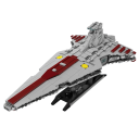 Maquette du croiseur de combat de la République classe Venator 18,5x23x45 cm 1320 pièces Modèle de vaisseau spatial Maquette créative pour enfants et adultes 1