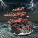 Maquette métallique Piececool 3D Bateau pirate de la Reine Anne 19,5 × 6,5 × 16 cm 439 pièces Modèle en acier inoxydable Difficulté 5★ Décoration de luxe 2