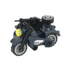 Maquette motocyclette militaire allemande 7 x 5,5 x 7,5 cm avec side-car Maquette militaire pour enfants 2 soldats avec fusils Seconde Guerre mondiale 2