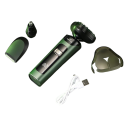 Máquina de barbear eléctrica 3 em 1 com display à prova de água Aparador de barbas, pelos do nariz e costeletas Carregamento USB Cabeça flutuante Indicador LED 2