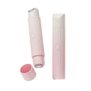 Máquina de barbear elétrica com cabeça dupla removível carregamento USB-C design à prova de água rosa pastel e creme e roxo pastel e creme para axilas e bikini 1