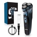 Máquina de barbear elétrica para homens Cabeça flutuante tripla Carregamento via USB Carregamento em 1 hora ABS e metal Barba rotativa e aparo 1