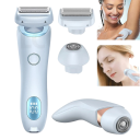 Máquina de barbear elétrica para mulheres Rosto corpo zona do bikini Cabeça substituível Depilação indolor e suave Para pele sensível 2