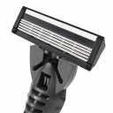 Máquina de barbear manual de cinco lâminas para homens com 6 cabeçais de substituição em aço inoxidável 3