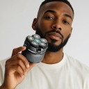 Máquina de barbear para homens carecas 6D Cabeça magnética À prova de água Ecrã LED 82 x 82 x 69 mm ABS Cinza escuro Aparador de barbas 5