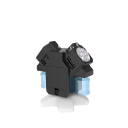 Máquina de bolhas automática de duas cabeças rotativa com rotação de 360° sem derramamento duas cabeças de sopro 17,5 x 14 x 16 cm Para crianças a partir dos 2 anos para festas 4