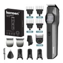 Máquina de cortar cabelo e barba 4 em 1 para homens Máquina de cortar nariz e corpo Bateria 1500 mAh À prova de água IPX7 Ecrã LCD Cinza Conjunto 1