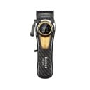 Máquina de cortar cabelo profissional para homens com display LCD 4500 mAh Duração 220 minutos Base de carregamento USB-C 6 pentes Preto e dourado 2