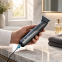 Máquina de cortar pelos e barba para homens 2 em 1 Lâmina dupla À prova de água IPX6 Pente 1–10 mm USB-C ABS Cinza Para barba e corpo 7