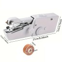 Máquina de costura mini manual branca 21x7x3,5 cm Ferramenta de costura portátil a pilhas Reparações rápidas em casa Costura de vestuário Ferramenta de costura prática 2