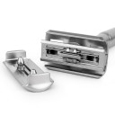 Maquinilla de afeitar ajustable de plata con 5 hojas Maquinilla de afeitar manual con 6 niveles de ajuste de la cuchilla Maquinilla de afeitar de lujo con soporte 10,8 cm x 5 cm x 1,3 cm 3