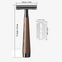 Maquinilla de afeitar clásica de un solo filo con 5 cuchillas de repuesto Acero inoxidable Cabezal de afeitar metálico Maquinilla manual 3