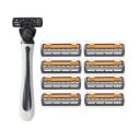 Maquinilla de afeitar para hombre con cabezales de recambio de tres capas Mango con nueve cabezales de recambio Maquinilla de afeitar con hojas 1